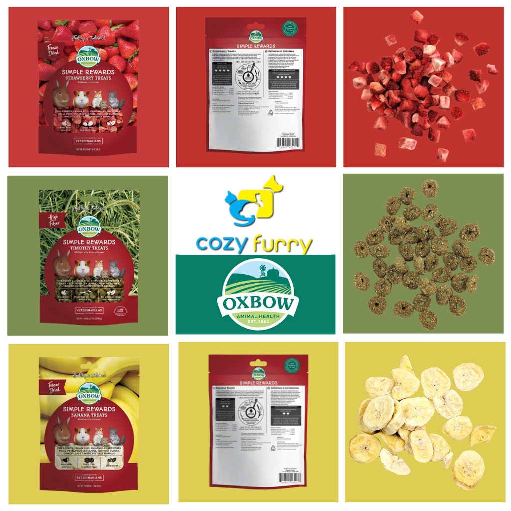 Oxbow Treat ผลไม้อบเเห้ง (Freeze Dried) ขนมจากหญ้าทิโมธี ขนมกระต่าย แกส