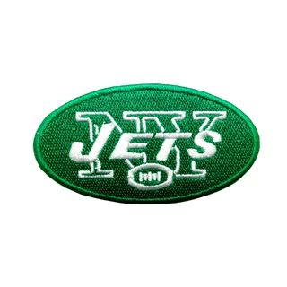 New York Jets ตัวรีดติดเสื้อ กีฬา อเมริกันฟุตบอล ทีม NFL ตกแต่งเสื้อผ้า หมวก กระเป๋า Embroidered Iron On