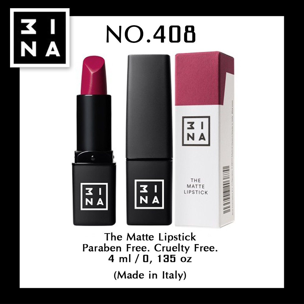 3ina-ลิปสติก-matte-lipstick-100-นำเข้าจากitaly-สินค้าพรีเมี่ยม