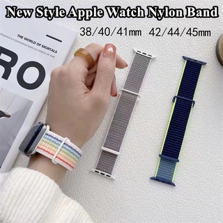 สายนาฬิกาข้อมือไนล่อน สําหรับ Apple Watch Band 40 มม. 44 มม. 42 มม. 38 มม. Smartwatch Belt iWatch Series 4 5 SE 6 7 41 มม. 45 มม.