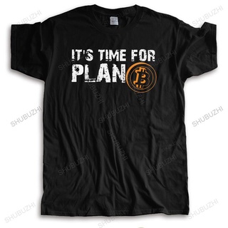 [ลดอายุ] แผน B Bitcoin Btc สกุลเงินคริปโตผู้ชายเสื้อยืดผ้าฝ้ายทีท็อปส์ซูเคอเรนซี่ Blockchain Ge *e!