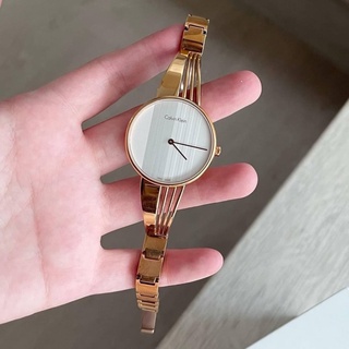 (ผ่อน0%) นาฬิกา Calvin klein drift rose gold watch หน้าปัดกลม ขนาด 34 mm สายสแตนเลส สีโรสโกลด์