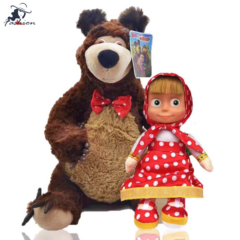 หมอนตุ๊กตานุ่ม-รูปการ์ตูนหมี-masha-and-the-bear-ของขวัญวันเกิด-สําหรับเด็ก
