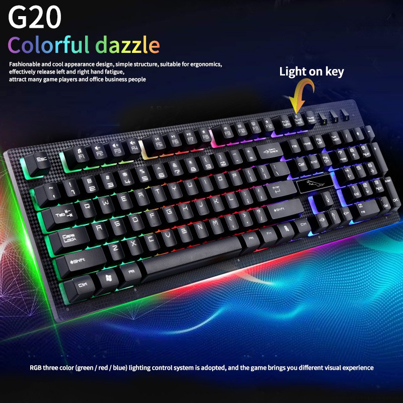 คีย์บอร์ด-g20-สาย-usb-คีบอร์ดเกมมิ่ง-keyboard-เมาส์-และ-คีย์บอร์ด-แป้นพิม-backlit-แป้นพิมพ์และชุดเมาส์แป้นพิมพ์และเมาส์