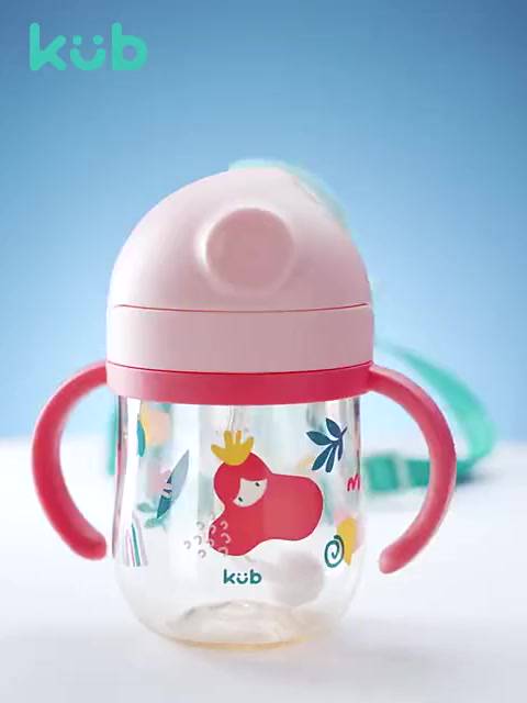 kub-ของแท้-100-แก้วหัดดื่ม-สีชา-ppsu-260ml-นอนดูดได้-พร้อมสายคล้อง-ตกไม่แตก-ขวดหัดดื่ม-ถ้วย-แก้วหัดดูด