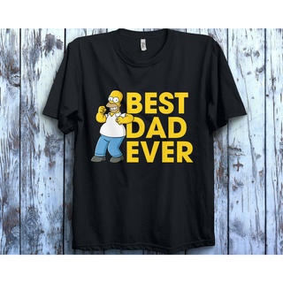 T-shirt  เสื้อยืด พิมพ์ลาย Homer Simpson Best Dad Ever FatherS Day สําหรับผู้ชาย และผู้หญิงS-5XL