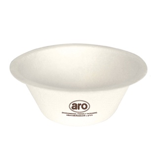 เอโร่ ชามเยื่อชานอ้อย 230ml ยกแพ็ค 50ชิ้น ARO BOWL BAGASSE PLATE ชามไบโอชานอ้อย ชามชานอ้อย ชามใช้แล้วทิ้ง ชามรักษ์โลก