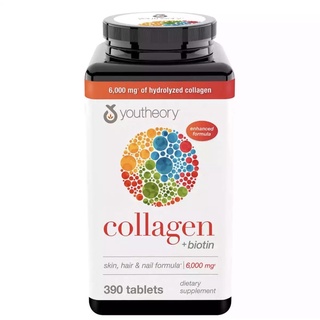 Youtheory Collagen Advanced +biotin 390 เม็ด (Exp.03/2023)