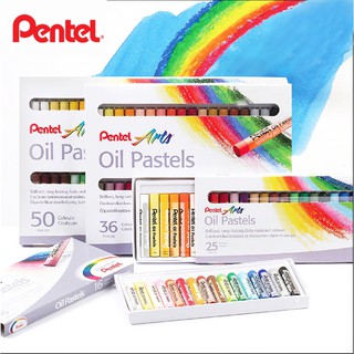 สินค้า สีชอล์ค สีชอล์ก สีชอล์กน้ำมัน PENTEL เพนเทล มีให้เลือก 5 รุ่น : 12 สี / 16 สี / 25 สี / 36 สี / 50สี Pentel Oil Pastel