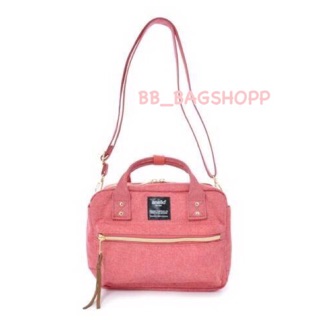 ANELLO 2 WAY POLYESTER CANVAS SHOULDER BAG (outlet) สีชมพู