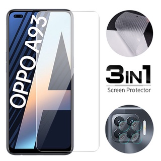 3 In 1 ฟิล์มกระจกนิรภัยกันรอยหน้าจอสําหรับ Oppo A3S A5S F9 F11 Pro F5 F7 A12 A12E A31 A15 A15S A52 A83 A92 A33 A53 A91 A93 A5 A9 2020 A1K