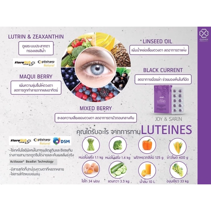 ภาพสินค้าLUTEINES ลูทีเนส วิตามินบำรุงสายตา ( 1 กล่อง x 30 แคปซูล ) แกะ qr code ของแท้100% จากร้าน healthy_land999 บน Shopee ภาพที่ 6