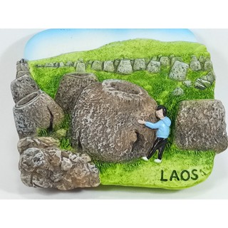 แม่เหล็กติดตู้เย็นนานาชาติสามมิติ รูปทุ่งไหหิน ประเทศลาว 3D fridge magnet ฺPlain of Jars Loas