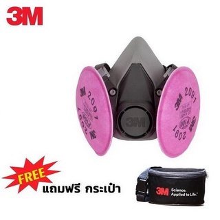 3M หน้ากากครึ่งหน้ากันฝุ่นและเคมี รุ่น 6100/6200/6300 พร้อม ตลับกรองฝุ่น 2091