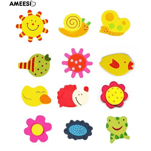 ameesi-12-ชิ้นรูปการ์ตูนลายไม้ตู้เย็นสติ๊กเกอร์แม่เหล็กเด็กของเล่นเพื่อการศึกษา