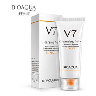 BIOAQUA V7 TONIGHT LIGHT CLEANSER FOAM โฟมล้างหน้าไบโออควา วี7 โทนนิ่ง ไลค์ คลีนเซอร์ โฟม 100g.  + ค่าจัดส่งถูก++  ขอแท้