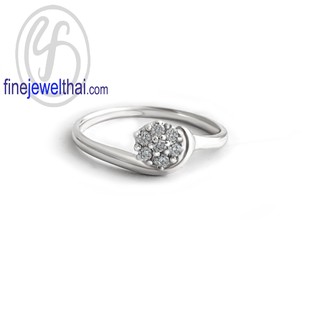 Finejewelthai แหวนเพชร-แหวนเงินแท้-เพชรสังเคราะห์-แหวนหมั้น-แหวนแต่งงาน-Diamond CZ-Silver-Wedding Ring - R1405cz