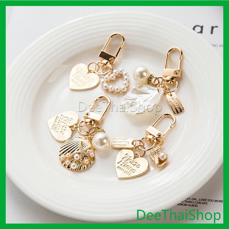 deethai-พวงกุญแจรูปทรงหัวใจประดับกระเป๋า-จี้กุญแจ-beautiful-keychain