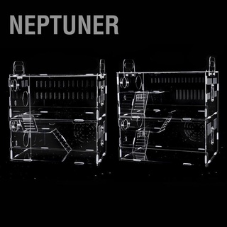 Neptuner กรงอะคริลิคใส สองชั้น ระบายอากาศ สําหรับหนูแฮมสเตอร์ หนูตะเภา