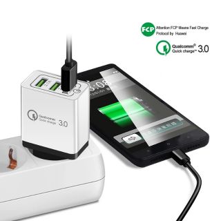 ROCK Quick Charging QC 3.0 Smart Fast 3 USB Wall Charger For Xiaomi Samsung Huawei Quick Charge Charging Adapter ของแท้