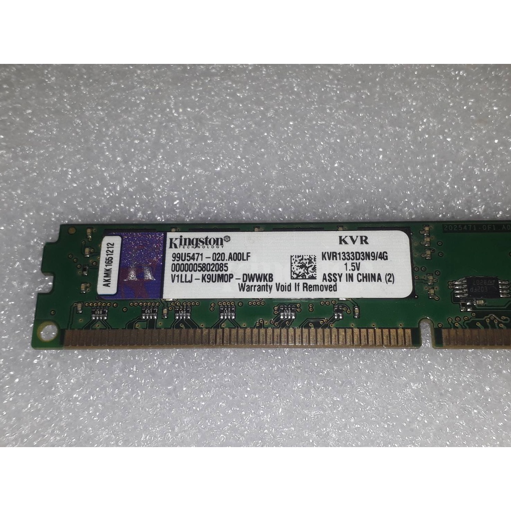 Barrette RAM Kingston KVR1333D3N9/4G – 4 Go DDR3 (Occasion)