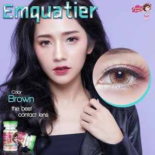 Emquatier Brown (1) บิ๊กอาย สีน้ำตาล น้ำตาล ตาหวาน Pretty Doll Contact Lens Bigeyes คอนแทคเลนส์ ค่าสายตา สายตาสั้น