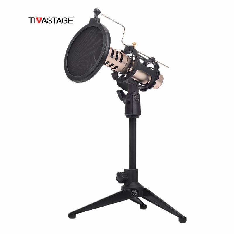 ภาพหน้าปกสินค้าขาตั้งไมโครโฟน แบบมีที่กันลม Desktop Microphone Stand Wind Screen Pop Filter Holder Tripod Spider Mic Shock Mount