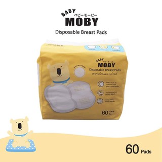 ✨️Baby MOBY โมบี้ แผ่นซับน้ำนมแม่ 60 ชิ้น ✨️ ซึมซับเร็ว อุ้มน้ำเยอะ ไม่ไหลย้อนกลับ