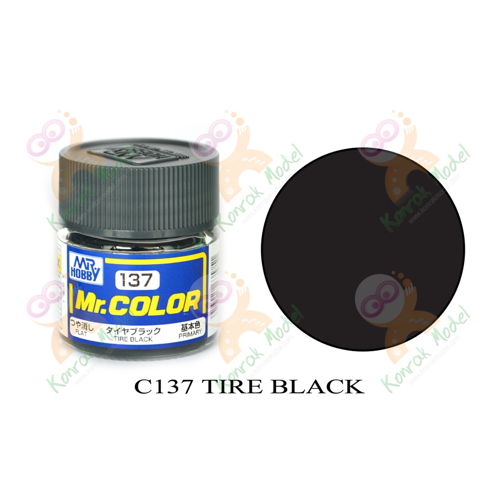 สีสูตรทินเนอร์ Mr.hobby Mr.color C137 Tire Black Flat 10ml | Shopee ...