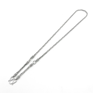 DSP สร้อยคอห้อยพระ 3 องค์ ถักลายบาหลี เงินแท้ 925 : DSP 925 Sterling Silver Braided Chain Necklace [NSP0038]