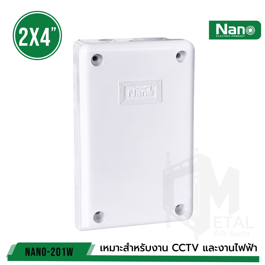 ภาพหน้าปกสินค้ากล่องกันน้ำพลาสติก "Nano 2x4" รุ่น PLUS ลังน้ำเงิน ของแท้100% สีขาว บล็อคกันน้ำ NANO-201W บรรจุ 1 ตัว จากร้าน outlet_gadget_thailand บน Shopee