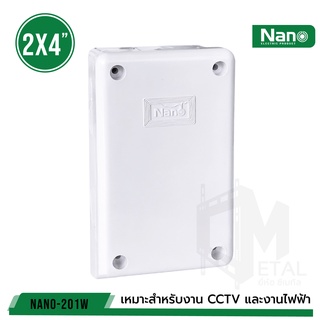 ภาพขนาดย่อของภาพหน้าปกสินค้ากล่องกันน้ำพลาสติก "Nano 2x4" รุ่น PLUS ลังน้ำเงิน ของแท้100% สีขาว บล็อคกันน้ำ NANO-201W บรรจุ 1 ตัว จากร้าน outlet_gadget_thailand บน Shopee