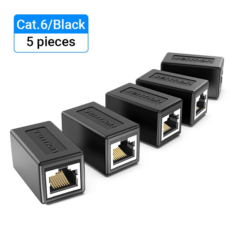 Vention RJ45 Coupler 10 Pack 5 Pack Inline Connector Cat6 Cat5e Male to ...