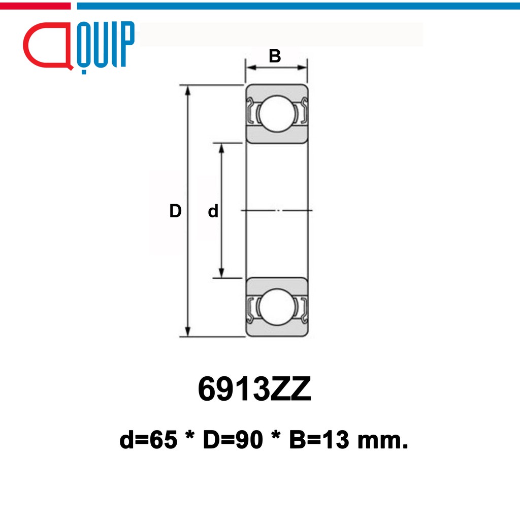 6913zz-sbc-ตลับลุกปืนเม็ดกลมร่องลึก-ฝาเหล็ก-2-ข้าง-deep-groove-ball-bearing-6913-2z-6913-zz