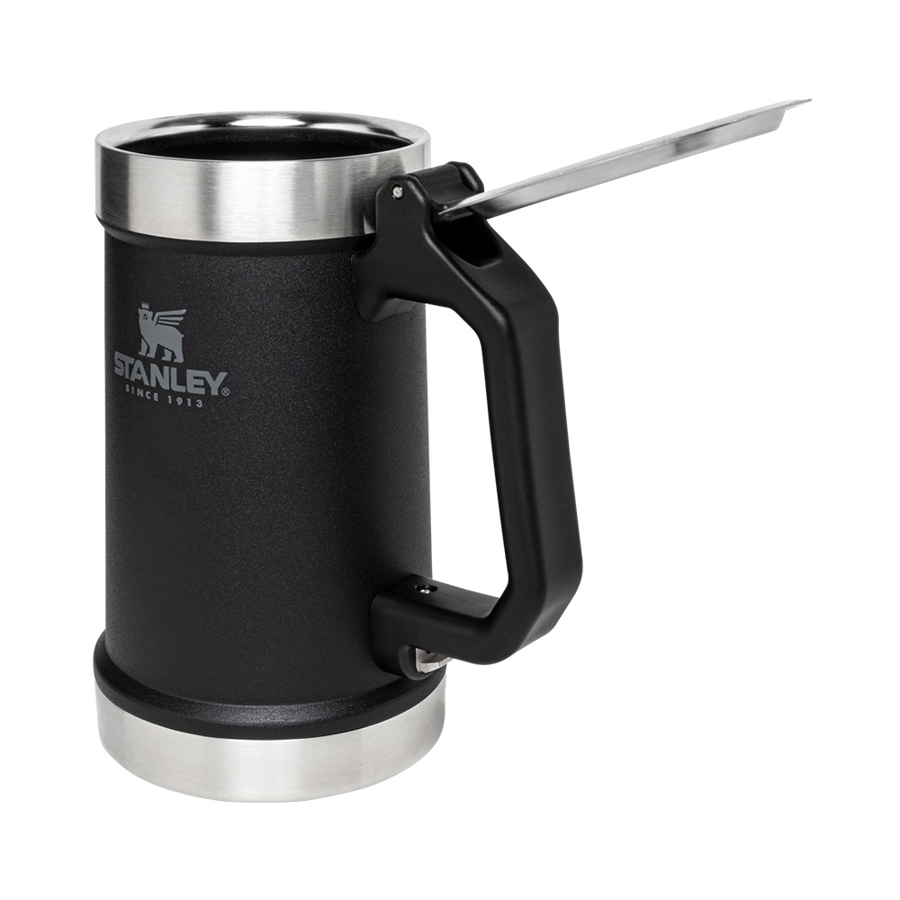 stanley-แก้วเบียร์เก็บความเย็น-มีฝาปิด-รุ่น-classic-bottle-opener-beer-stein-24-oz-matte-black