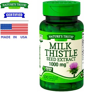 Nature’s Truth Milk Thistle 1000 mg x 100 เม็ด เนเจอร์ ทรูทร์ มิลค์ทิสเซิล ไซลิมาริน มิลค์ ทิสเซิล / กินร่วมกับ บีทรู...