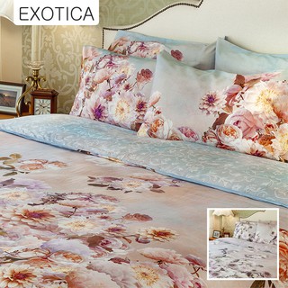EXOTICA ชุดผ้าปูที่นอนรัดมุม + ปลอกหมอน ลาย Floristry สำหรับเตียงขนาด 6 / 5 / 3.5 ฟุต