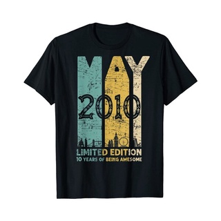 เสื้อยืดเด็กผช - ผู้ชาย tshirt oversize วินเทจพฤษภาคม 2010 การออกแบบ 10 ปีวันเกิด 10 ปีของขวัญเสื้อ