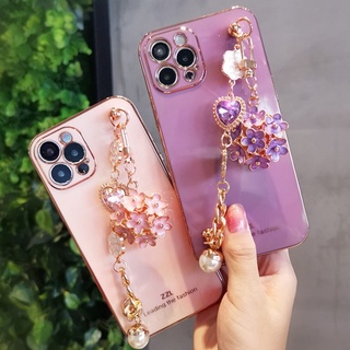 เคสโทรศัพท์มือถือแบบนิ่ม ลายดอกไม้ แต่งพู่ พร้อมสายคล้องข้อมือ สําหรับ Samsung A52s A72 A52 A32 A22 5G A12 A03 A02