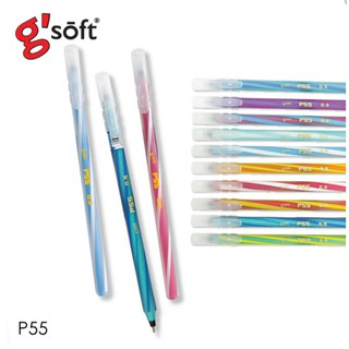 ปากกาลูกลื่นเจล Gsoft P55 หมึกน้ำมัน(30ด้าม/กระปุก)