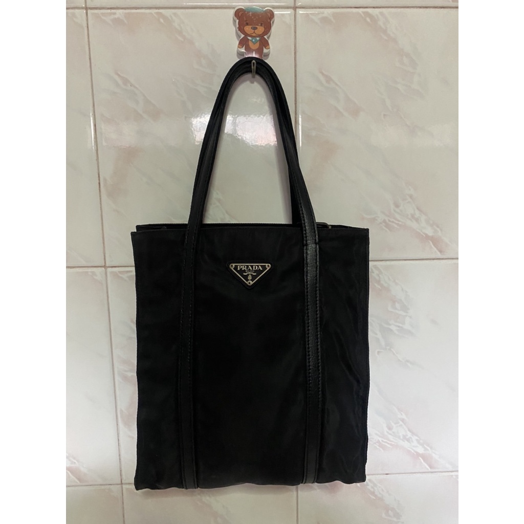 prada-shopping-tote-ปราด้าโทส-สีดำ-สวยหายาก-ของแท้-unisex