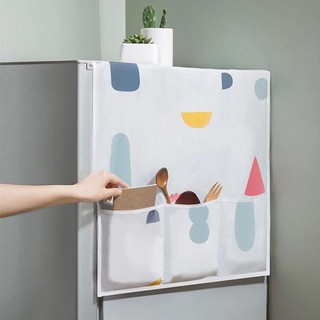 Fin 1 ผ้าคลุมตู้เย็น เครื่องซักผ้า ผ้ากันน้ำ กันเปื้อน Waterproof Refrigerator Cover Dust Cover No. 2570