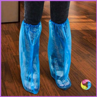 EC. ถุงครอบรองเท้ากันฝน ถุงพลาสติกยาว ถุงพลาสติกกันลื่น Disposable foot cover