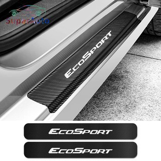 Superauto สติกเกอร์คาร์บอนไฟเบอร์ ป้องกันรอยขีดข่วน สําหรับติดขอบประตูรถยนต์ Ford Ecosport 4 ชิ้น