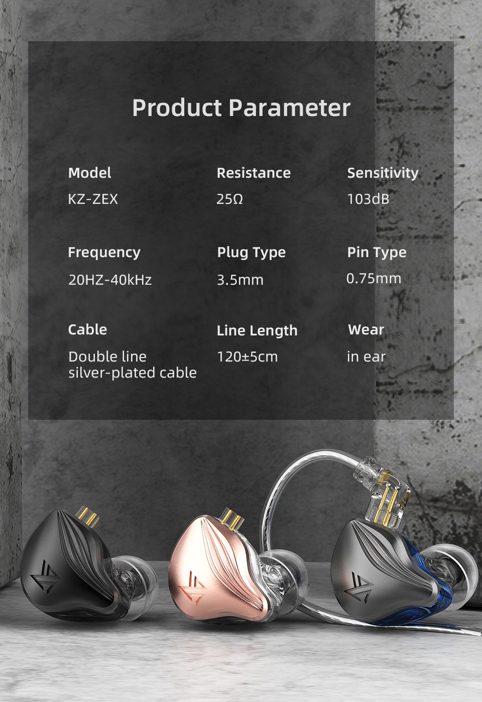 ภาพที่ให้รายละเอียดเกี่ยวกับ ใหม่ Kz Zex ชุดหูฟังไฮบริดไฮบริดลดเสียงรบกวน Kz Edx Pro Zsn Pro