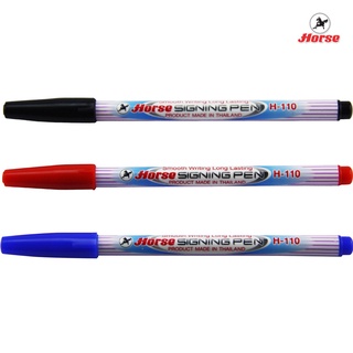 สินค้า ปากกาเมจิก ตราม้า H-110 น้ำเงิน/แดง/ดำ (จำนวน 1 แท่ง)