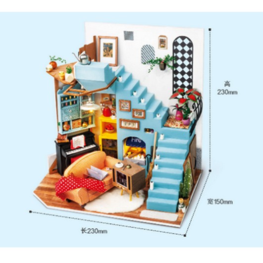 robotime-บ้านตุ๊กตา-บ้านจิ๋ว-diy-ชุด-joys-peninsula-living-room-dg141-ของพร้อมส่งทันที