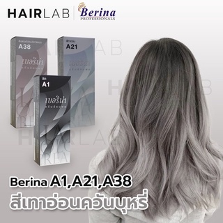 เซตสีผมเบอริน่า Berina hair color Set A1+A21+A38 สีเทาอ่อนควันบุหรี่ สีผมเบอริน่า สีย้อมผม ครีมย้อมผม