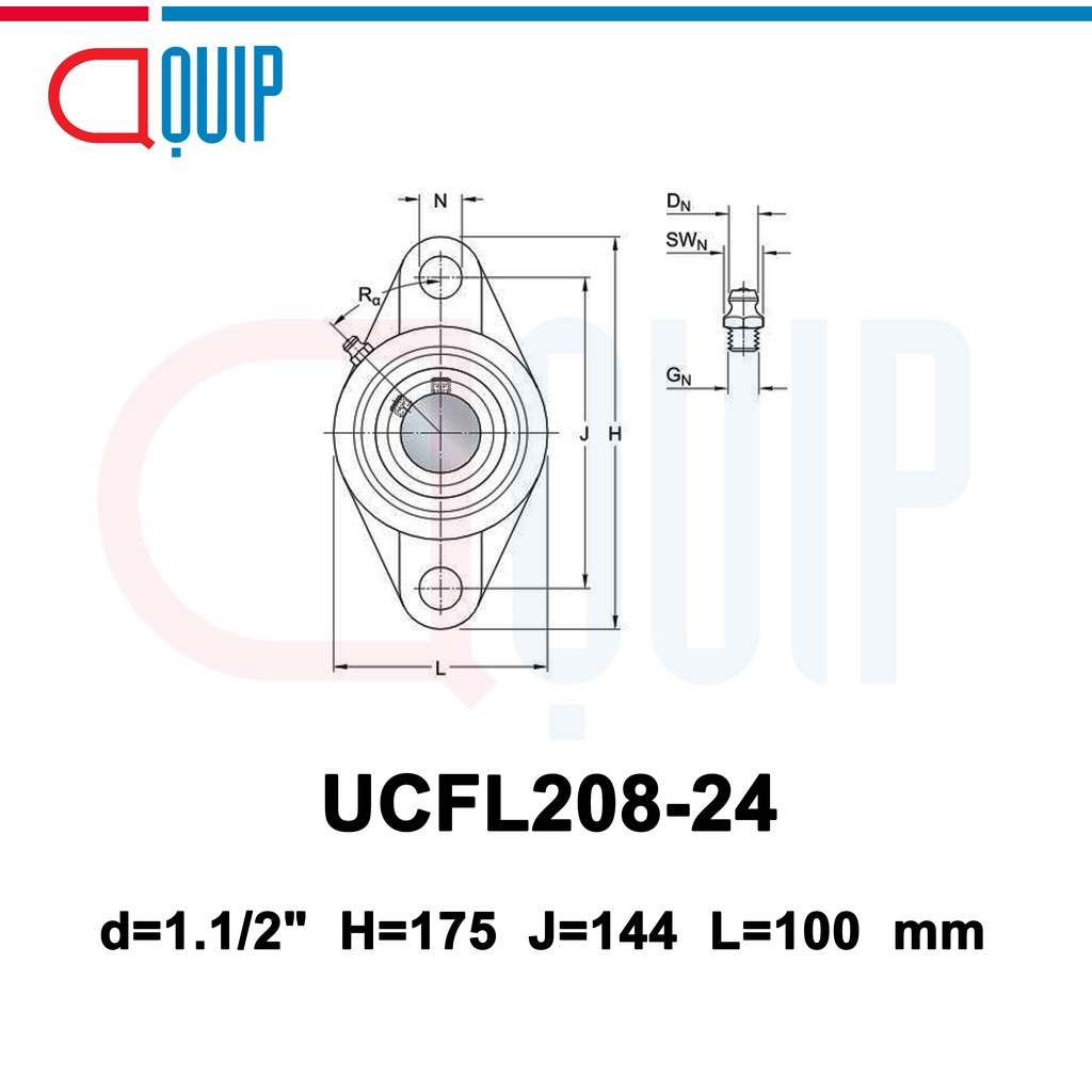 ucfl208-24-ldk-ตลับลูกปืนตุ๊กตา-bearing-units-ucfl-208-24-เพลา-1-1-2-นิ้ว