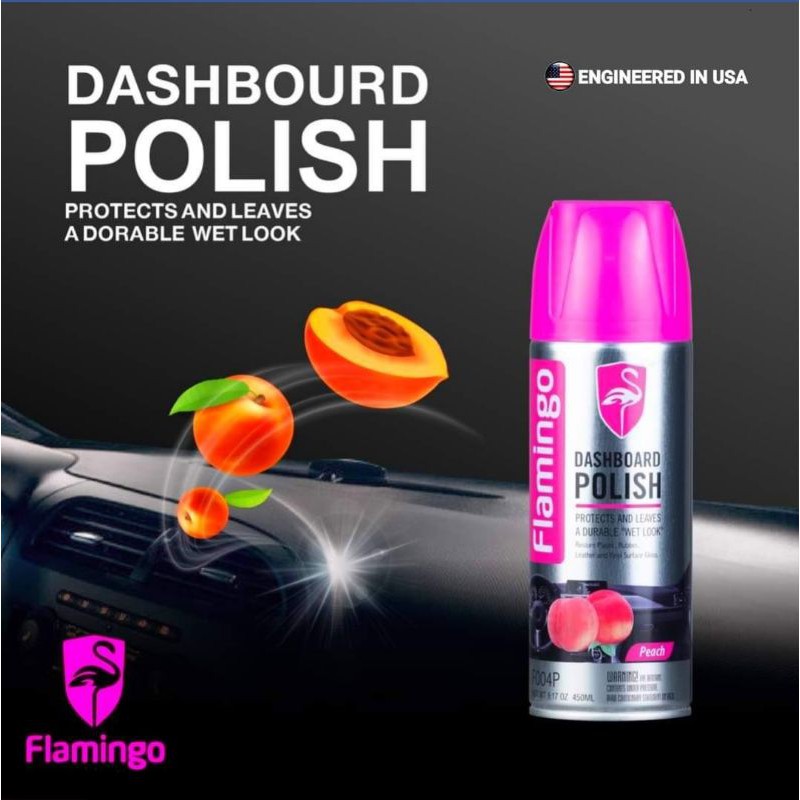 flamingo-dashboard-polish-สเปรย์เคลือบเงา-คอนโซล-รถยนต์-เคลือบเบาะหนัง-แผงหน้าปัดรถ-ปกป้องวัสดุภายในรถไม่ให้ซีดจาง